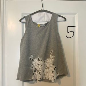 lace front grey tank